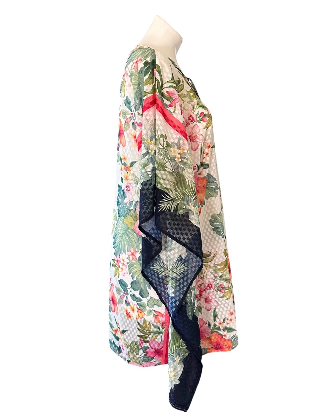 Tommy Bahama Tropical Flora Clip Jacquard Beach Tunic Cover Up Size S/M - Picture 2 of 12